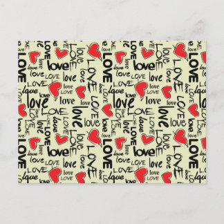 Carte Postale Motif de typographie Y2K Grunge Love