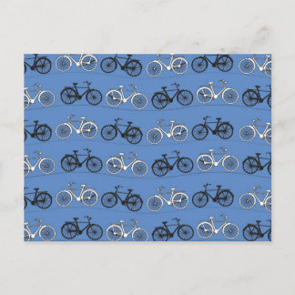 Carte Postale Motif de vélo bleu rétro
