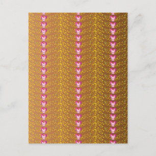 Carte Postale motif de violets vintages de bronze et rose