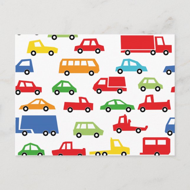 Carte Postale motif de voiture jouets - illustration automobile (Devant)
