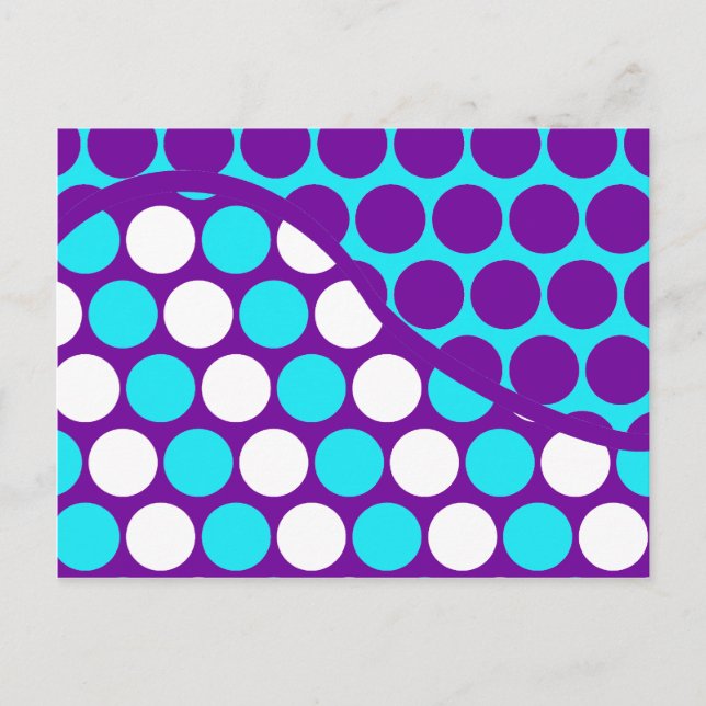 Carte Postale Motif d'éjaculation Turquoise et violet amusant Po (Devant)