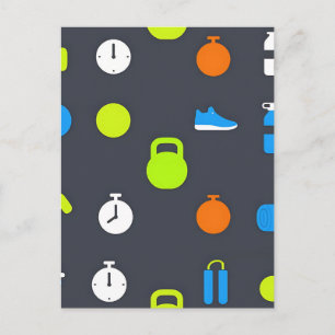 Carte Postale Motif d'entraînement d'équipement de fitness