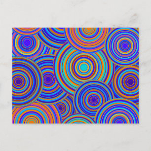 Carte Postale Motif des cercles Blue Sixties