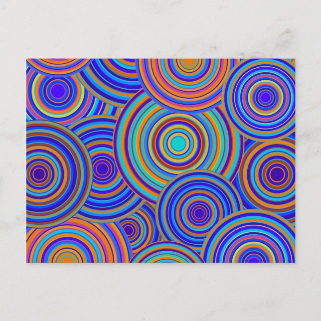 Carte Postale Motif des cercles Blue Sixties (Devant)