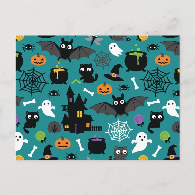 Carte Postale Motif d'Halloween (Devant)