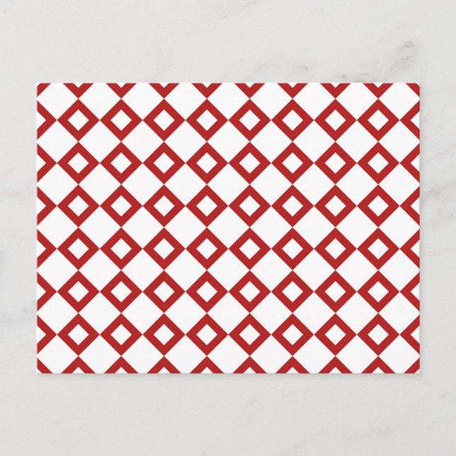 Carte Postale Motif Diamant blanc et rouge (Devant)