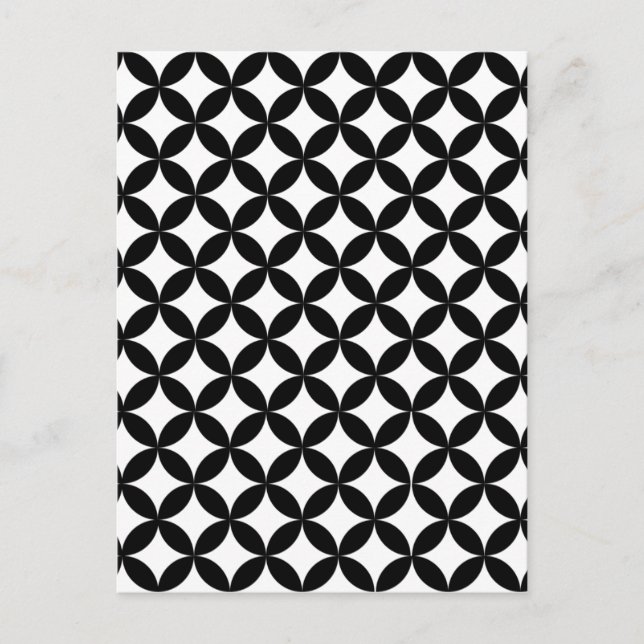 Carte Postale Motif Diamant noir et blanc (Devant)