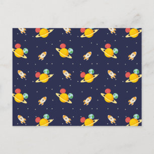 Carte Postale Motif d'icône Mickey Mouse Planet