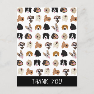 Carte Postale Motif d'illustration du visage de chien mignon