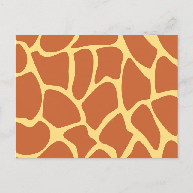 Carte Postale Motif d'impression Giraffe en Brown et Jaune. (Devant)