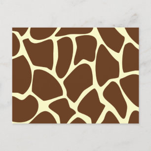 Carte Postale Motif d'impression Giraffe en Brown foncé.