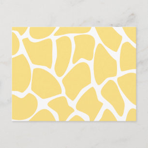 Carte Postale Motif d'impression Giraffe en Jaune.