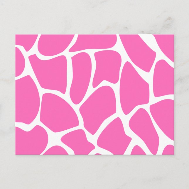 Carte Postale Motif d'impression Giraffe en rose vif. (Devant)