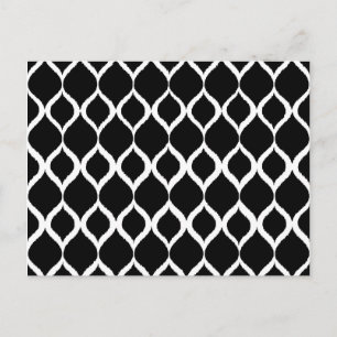 Carte Postale Motif d'impression tribal Ikat Géométrique Noir Bl