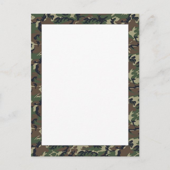Carte Postale Motif du camouflage militaire de Woodland (Devant)