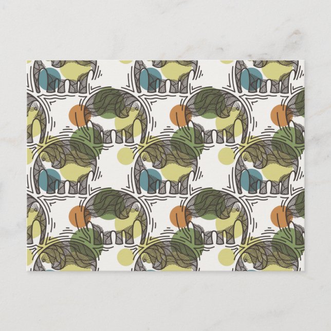 Carte Postale Motif éléphant (Devant)