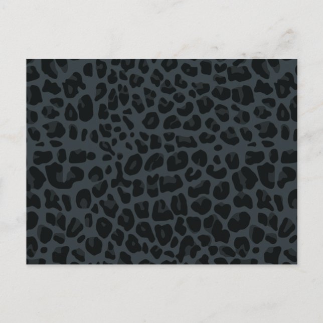 Carte Postale motif empreinte de léopard gris foncé (Devant)