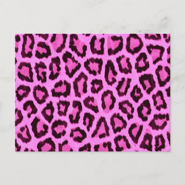 Carte Postale Motif empreinte de léopard rose (Devant)