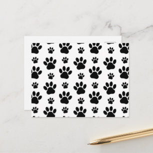 Carte Postale Motif Empreintes de Pattes, Pattes de Chien, Empre