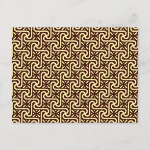 Carte Postale Motif en carreaux égyptiens, brun chocolat et bron