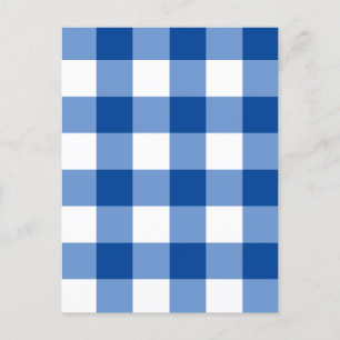 Carte Postale Motif en vichy bleu