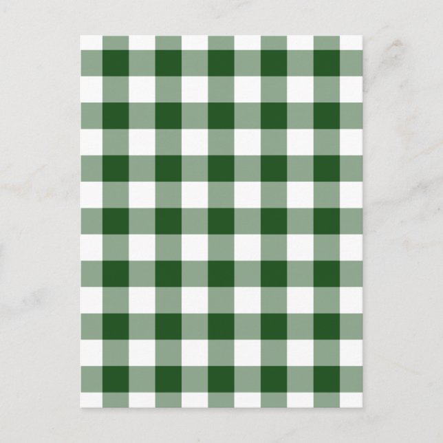 Carte Postale Motif En vichy vert et blanc (Devant)