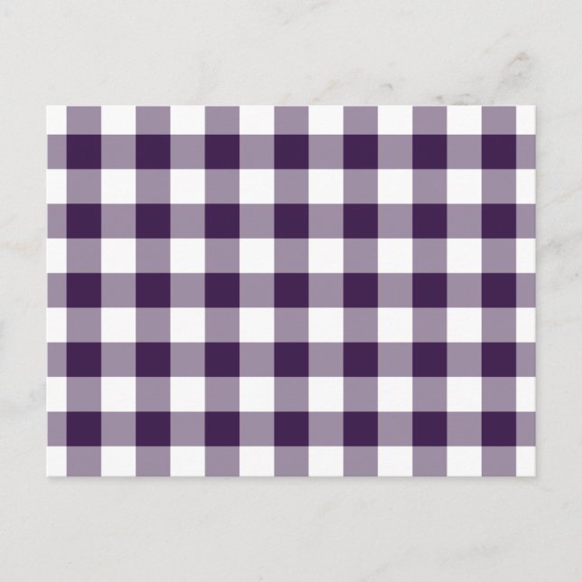 Carte Postale Motif En vichy violet et blanc (Devant)