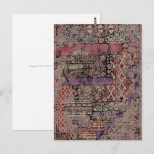 Carte Postale Motif Ethno Abstrait - Folklore Art 1