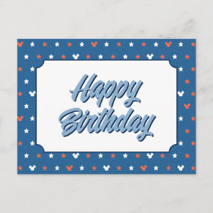 Carte Postale Motif étoile Mickey Rouge, Blanc et Bleu