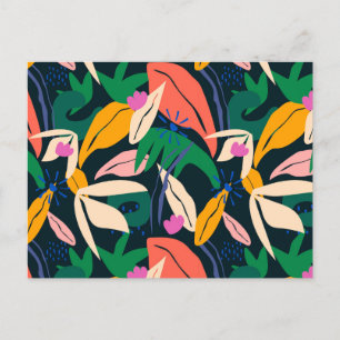 Carte Postale Motif feuille coloré