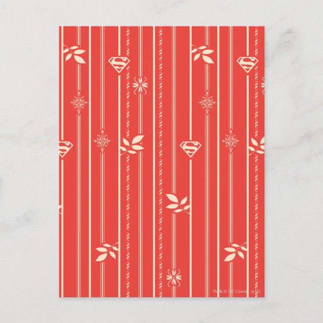 Carte Postale Motif feuille Supergirl rouge (Devant)