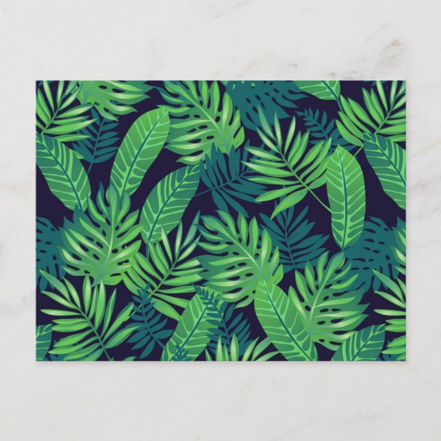 Carte Postale Motif Feuille tropical (Devant)