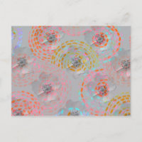 Motif fleuri coloré avec lignes graphiques pointil