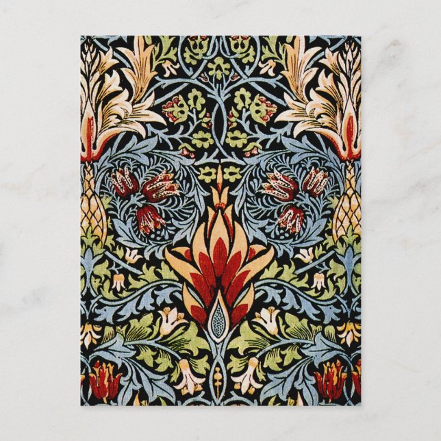 Carte Postale Motif floral à tête de serpent de William Morris (Devant)