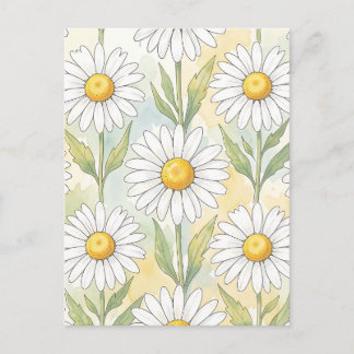 Carte Postale Motif floral de marguerite blanche joyeuse
