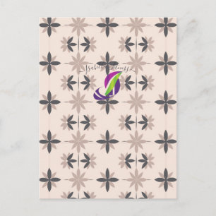 Carte Postale Motif floral géométrique moderne du milieu du sièc