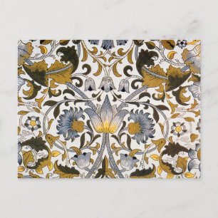 Carte Postale Motif floral William Morris Lodden : bleu or