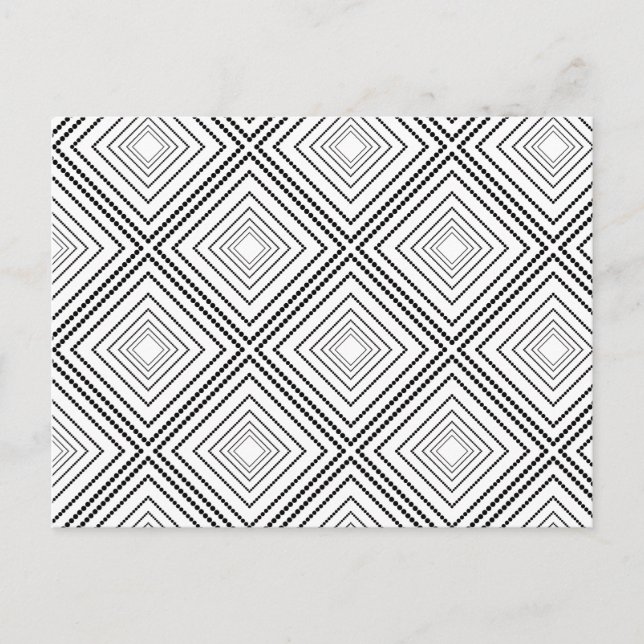 Carte Postale Motif géométrique abstrait blanc noir (Devant)