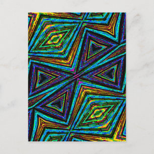 Carte Postale Motif géométrique coloré de style tribal