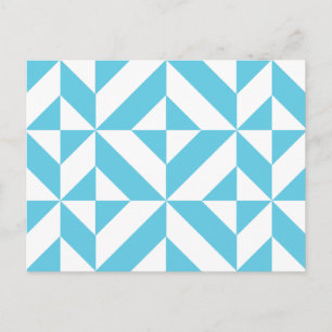 Carte Postale Motif géométrique déco bleu océan