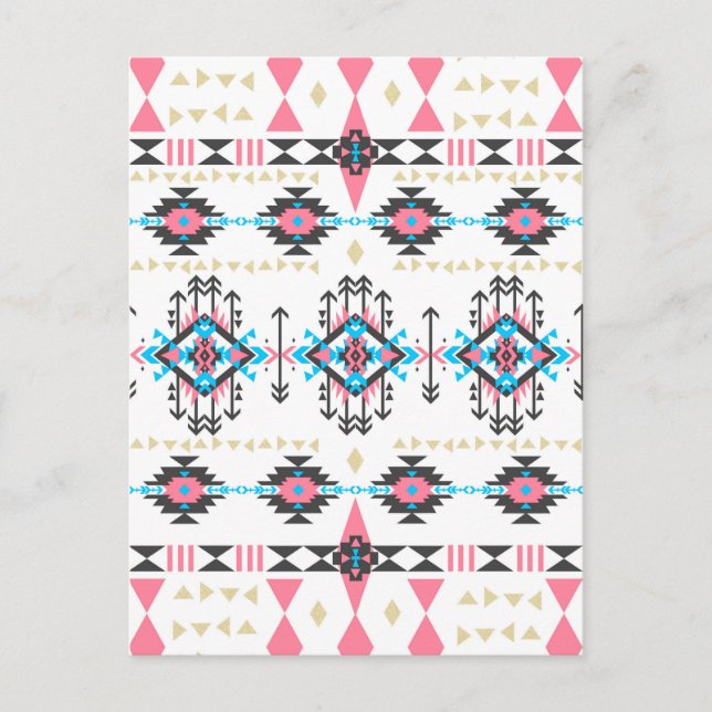Carte Postale Motif géométrique ethnique tribal génial (Devant)