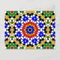 Carte postale motif géométrique islamique