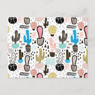 Carte Postale Motif géométrique moderne Cactus