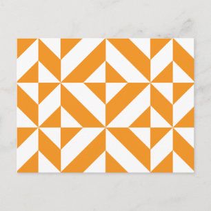 Carte Postale Motif géométrique orange brûlé de cube en Deco