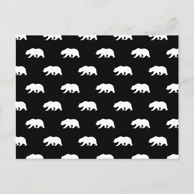 Carte Postale Motif grizzli noir et blanc (Devant)