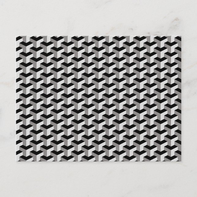 Carte postale Motif Illusion optique Cubes géométr (Devant)