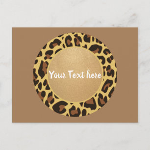 Carte Postale Motif imprimé animalier léopard Cercle Mode Beauté