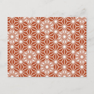 Carte Postale Motif japonais Asanoha - terre cuite