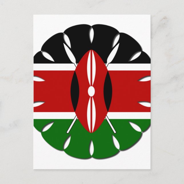 Carte Postale Motif kenyan rond : un symbole national (Devant)