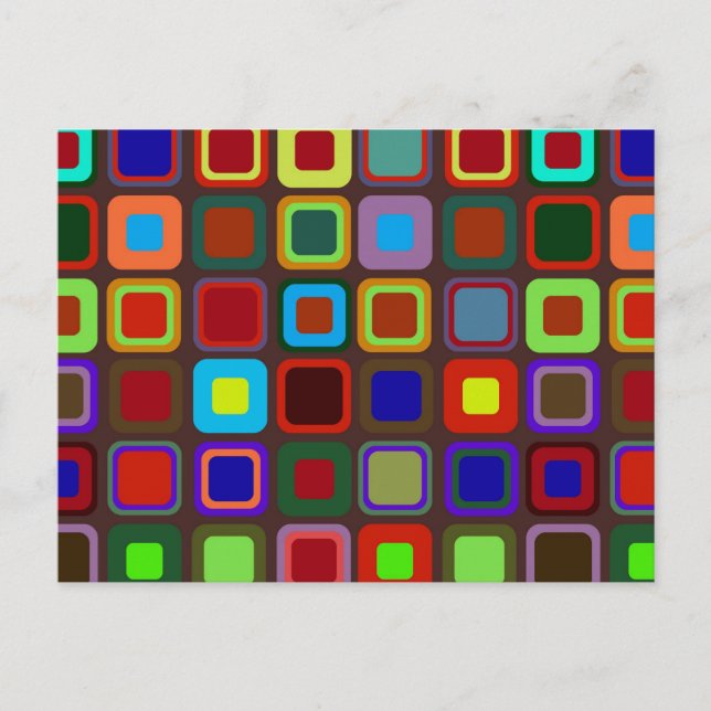 Carte Postale Motif les années 70 rétro (Devant)